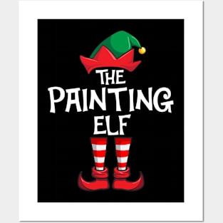 Painting Elf Matching Family Christmas Posters and Art